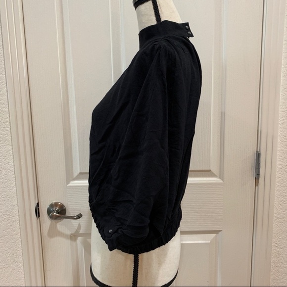 ANTHROPOLOGIE Maeve Surplice Hi-Neck Cutout Blouse - Picture 7 of 8